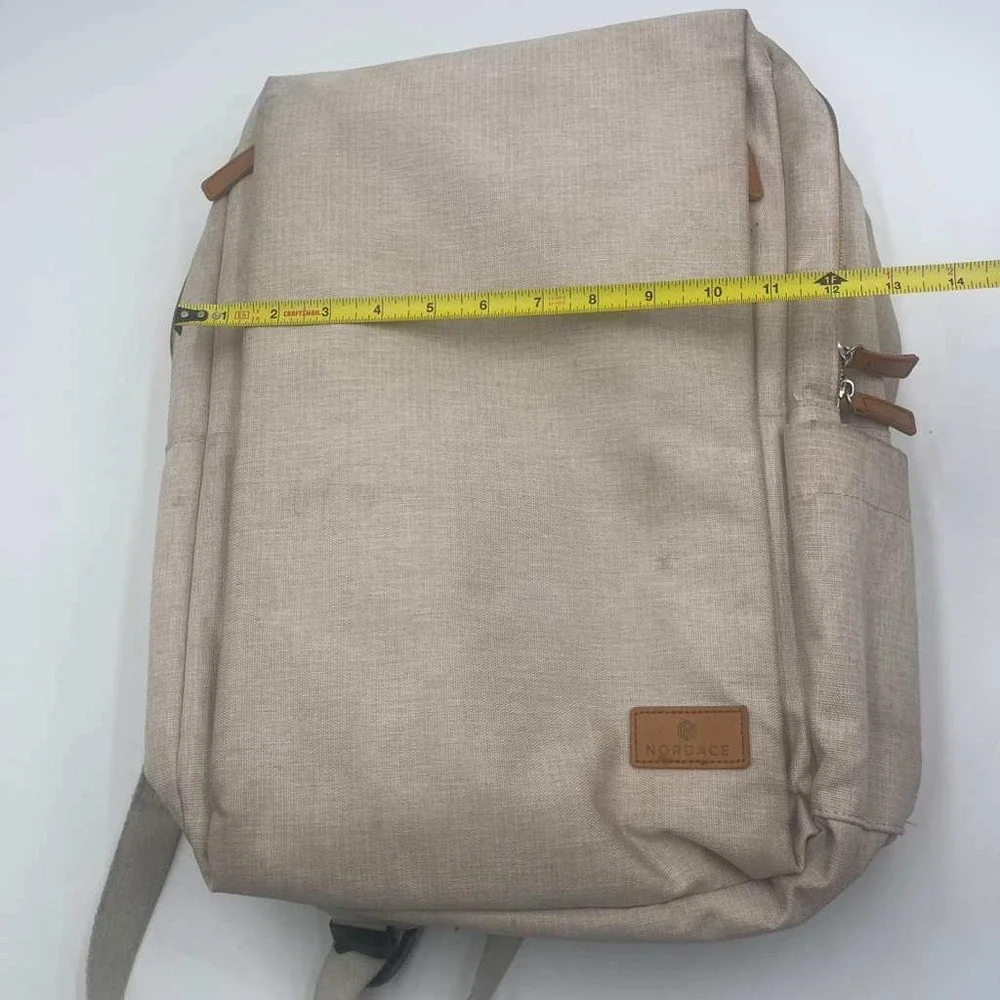 Nordace Siena‎ Smart Backpack Beige Minimalist Travel Laptop Bag Commuter Mens